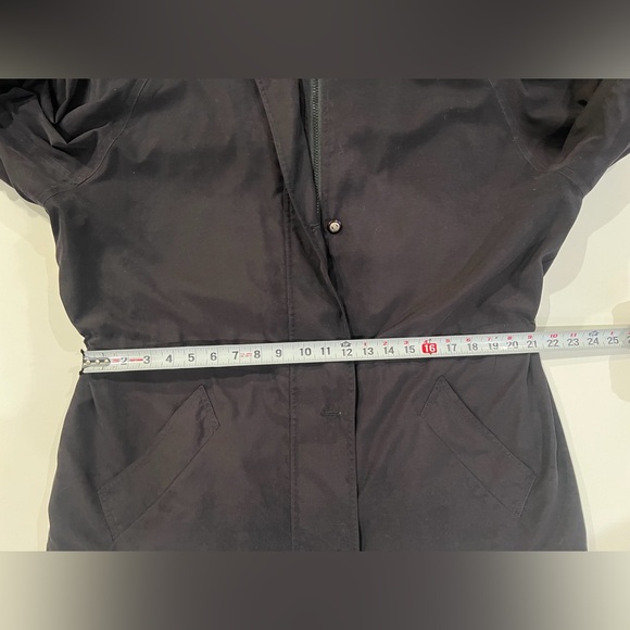 Vintage Utility Jacket Made in Egypt Black Hooded Pockets Cinched Waist Large - Picture 9 of 16